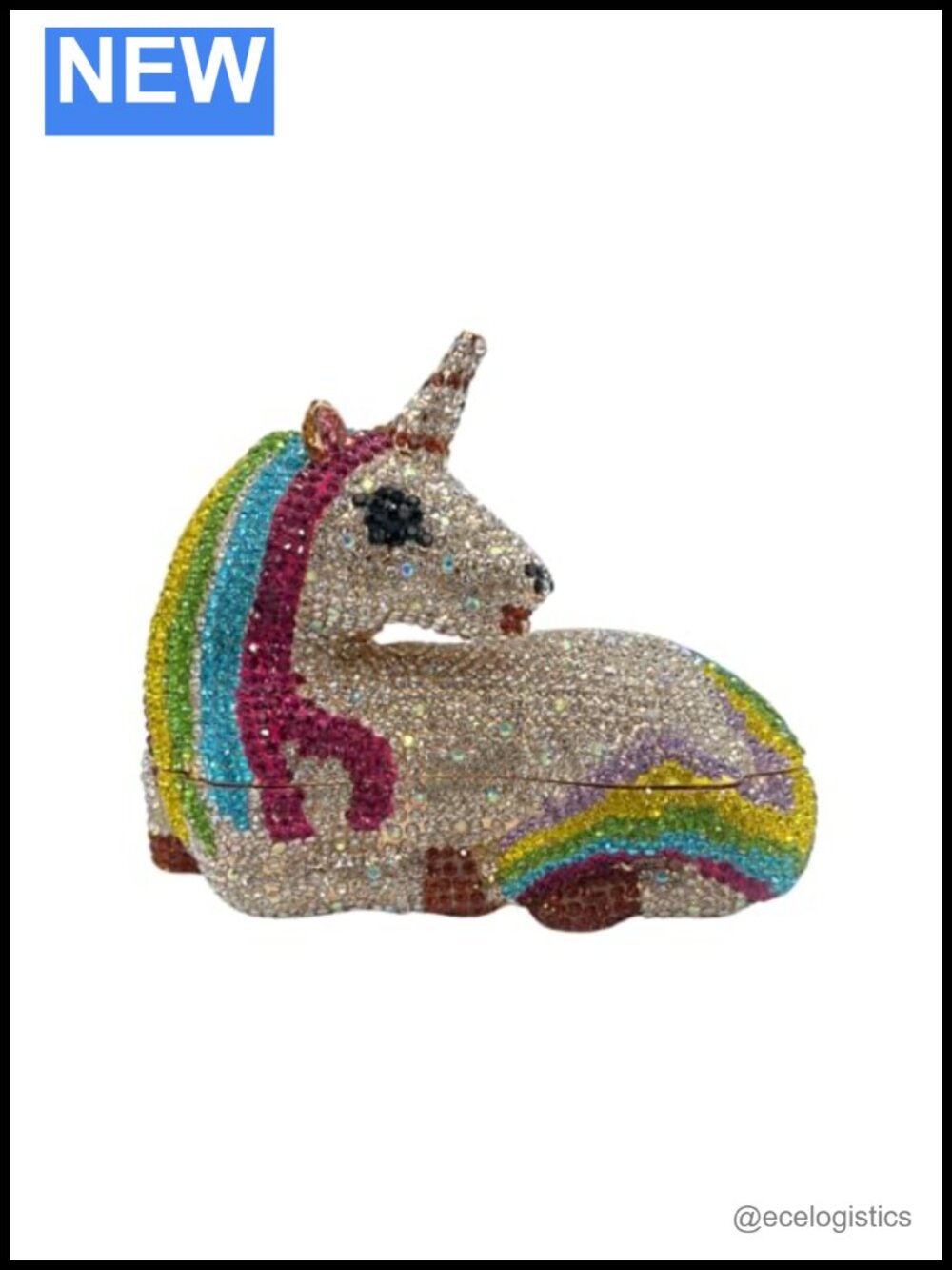 Luxury Crystal Horse Shape Evening Bag Rhinestone Diamond Clutch Purse Party